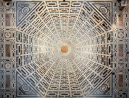 Optical illusion on the floor of the Florence Cathedral