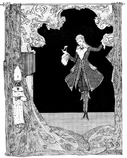 The slipper left behind, illustration in The fairy tales of Charles Perrault by Harry Clarke, 1922