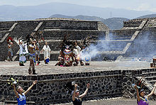 The Pan American Games torch being lit in Teotihuacan. Pan Flame Rio 2007.jpg
