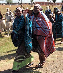 Women wearing Basotho blankets Parade of Basotho women.jpg