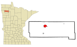 Lage der Stadt Thief River Falls im Pennington County, Minnesota