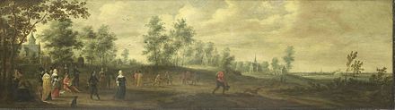 Landscape with a dancing couple