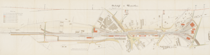 Plan der Bahnhoferweiterung Winterthur 1894-1895