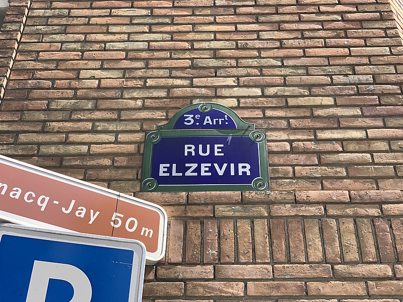 File:Plaque Rue Elzévir - Paris III (FR75) - 2021-06-16 - 2.jpg