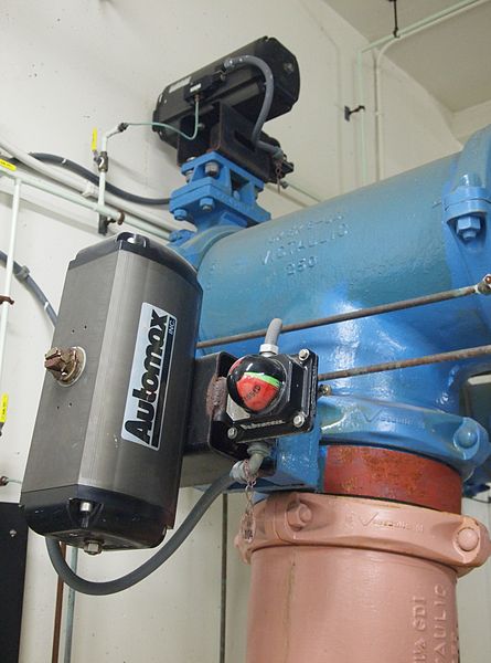 Pneumatic rack and pinion actuators for valve controls of water pipes