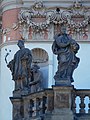 Praha - Nové Město, Karlovo náměstí, Kostel sv. Ignáce - sochy na portiku