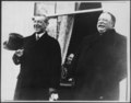 President-elect Wilson and President Taft, standing side by side, laughing, at the White House, prior to Wilson's inauguration ceremonies, March 4, 1913 LCCN00650962.tif