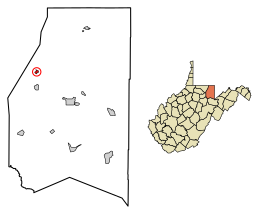 Preston County West Virginia Incorporated and Unincorporated areas Masontown Highlighted.svg