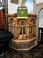Nineteenth-century pulpit inside All Saints' Church in Foots Cray. ([934])