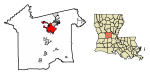 Rapides Parish Louisiana Incorporated and Unincorporated areas Alexandria Highlighted.svg