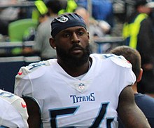 Evans with the Tennessee Titans in 2021. Rashaan Evans 2021 09-19.jpg