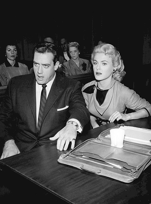 With Raymond Burr in Perry Mason
