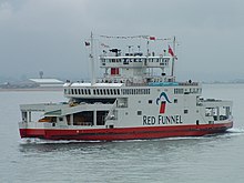 Red Eagle, one of three car ferries that link Southampton and East Cowes Red Eagle (Red Funnel).jpg