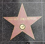 Red Hot Chili Peppers star on Hollywood Blvd near Amoeba record store. Photo by Steveshelokhonov on 03/31/2022