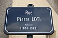 Plaque de la rue Pierre Loti à Rennes
