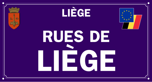 Panneau de rues de la ville de Liège