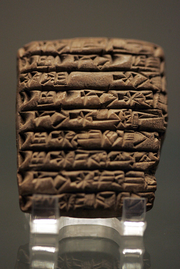 A tablet mentioning sacrifices made to various gods worshiped in the state of Lagash, including Bau.