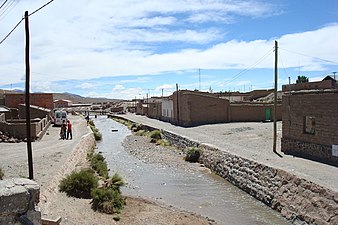 Watertje door het centrum van San Antonio de los Cobres