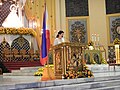 Pulpit of the shrine in use during a service