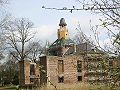 Castle ruin with new tower and bell in 2005