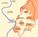 Schematisk karta över Roms sju kullar.