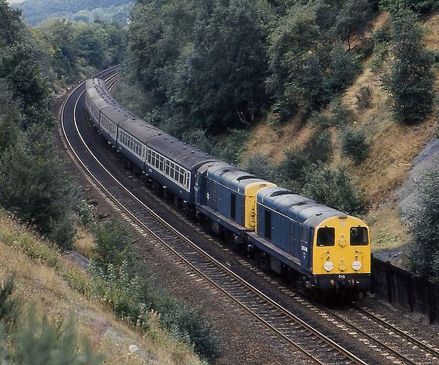 Two Class 20s working a passenger train