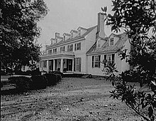 Sherwood Forest Plantation in Charles City County, Virginia, where the Tylers lived after leaving the White House. Sherwood Forest-1961.jpg