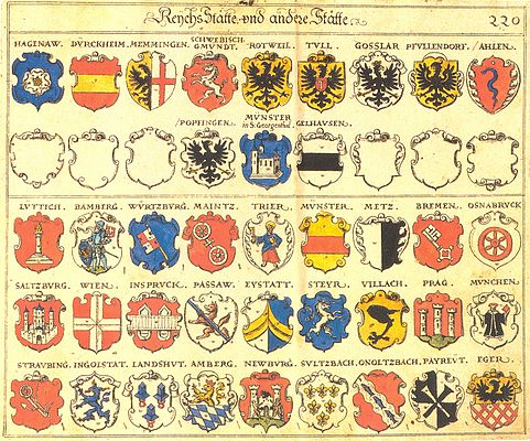 Wappen von Reichsstädten 2 sowie von einigen anderen Städten (von 1605)