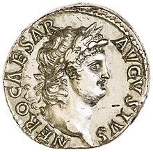 Head of Nero on a silver denarius: [The beast] also forced all people, great and small, rich and poor, free and slave, to receive a mark on their right hands or on their foreheads, so that they could not buy or sell unless they had the mark, which is the name of the beast or the number of its name. Silver Denarius of Nero, Rome (MANTIS).jpg