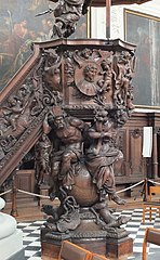 Pulpit in Church of St Peter and St Paul in Mechelen
