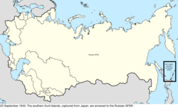 Map of the change to the Soviet Union on 20 September 1945