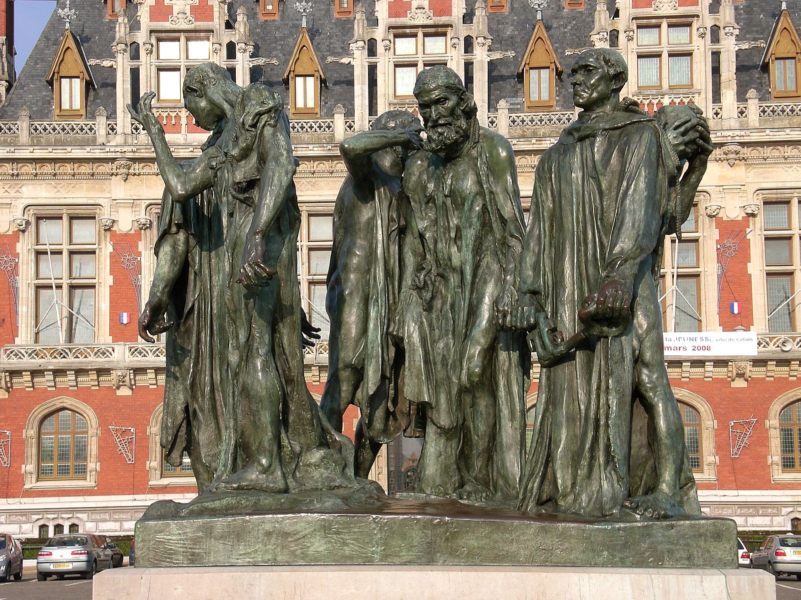 Auguste Rodin, The Burghers of Calais, 1884-1895, in front of the Hôtel de Ville, Calais, France.