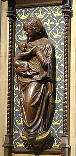 Statue of the virgin and child in the Church of Our Lady and the English Martyrs, reputed to have been removed from the Dominican Friary Statue of Our Lady, OLEM.jpg