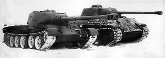 T-44-122 prototype during comparative trials against captured German Panther T-44-122 and Panther.JPG