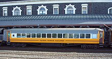 Former NZR 56-foot carriage at Dunedin Railway Station. TGR 56er.JPG