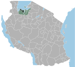 Location of the Sengerema district in Tanzania