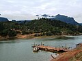 Phà không tự hành ở bến Thasala, muang Khamkeuth tỉnh Bolikhamsai, Lào.