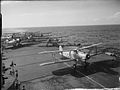 Fairey Albacore torpedóbombázók az HMS Formidable brit repülőgép-hordozó fedélzetén.