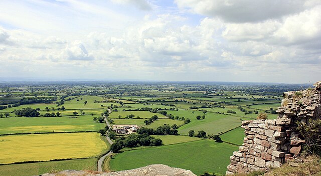 Image: The view north west from Beeston Castle   geograph.org.uk   4547395 (edited, cropped)