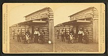 Traders store Ft. Berthold. (Native and Euro-Americans at the trading post at Fort Berthold Agency.), by Haynes, F. Jay (Frank Jay), 1853-1921. Henry A. Boller reported that the most common purchases were coffee, sugar, tea, candy and dried fruit. Traders store Ft. Berthold. (Native and Euro-Americans at the trading post at Fort Berthold Agency.), by Haynes, F. Jay (Frank Jay), 1853-1921.jpg