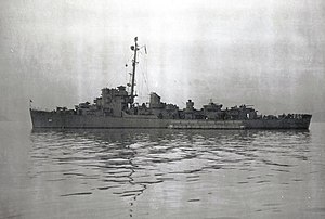 1943 жылдың 15 желтоқсанында Пюджет Саундта жүріп жатқан USS Donaldson (DE-44) .jpg