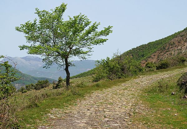 The ancient Via Egnatia in Librazhd, Albania. The first part of the road crossed Illyricum mainly in Parthinian territory.