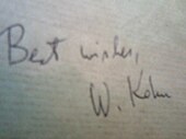 signature de Walter Kohn