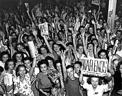 Citizens and workers of Oak Ridge, Tennessee celebrate V-J Day. War Ends.jpg