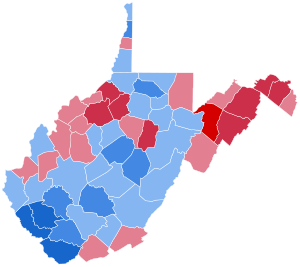 Risultati delle elezioni presidenziali in West Virginia 1988.svg