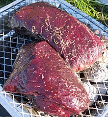 Raw whale meat in Norway Whale meat - cropped.jpg