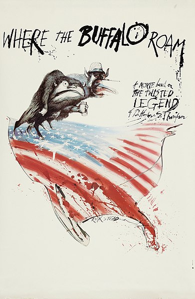Steadman's film poster for Where the Buffalo Roam (1980).