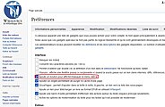 Onglet « Gadgets » des « Préférences ». L'option « Ajoute un bouton pour afficher/masquer le menu latéral » est entourée en rouge.