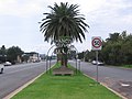 Main street and welcome sign