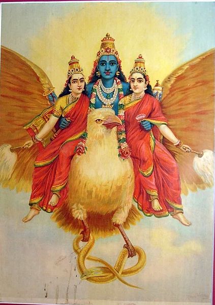 File:"Garuda Vahan Vishnu," from the Ravi Varma studio, c.1910's Source- ebay, Oct. 2009.jpg